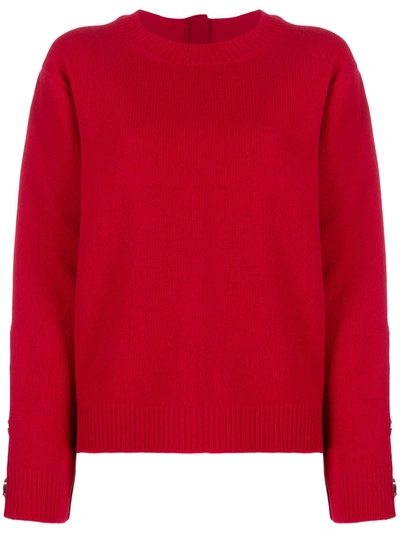 N°21 Crewneck Wool Pullover Jumper With Buttons In Red
