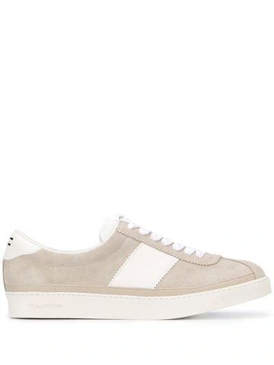Tom Ford Men's Cambridge Suede Striped Low-top Sneakers In Neutrals