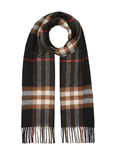 Burberry The Classic Giant Check Cashmere Scarf In Black,green