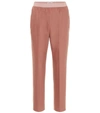 Agnona Wool And Cashmere-blend Pants In Pastel Pink