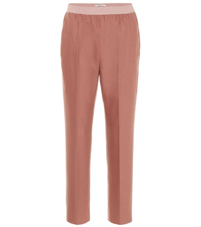 Agnona Wool And Cashmere-blend Pants In Pastel Pink