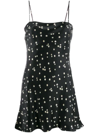 Bec & Bridge Daisy Print Slip Dress - Black