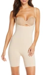 Wacoal Beyond Naked Open-bust Thigh Shaper In Sand