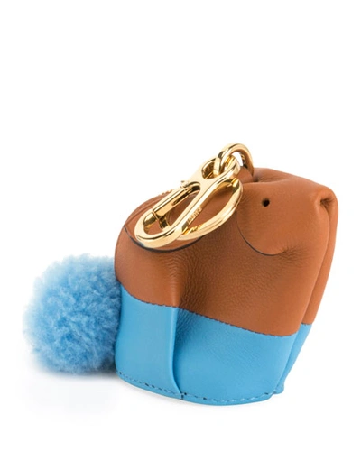 Loewe Two-tone Bunny Bag Charm In Brown/blue