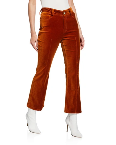 Derek Lam 10 Crosby Cropped Flared Jean Trousers In Brown