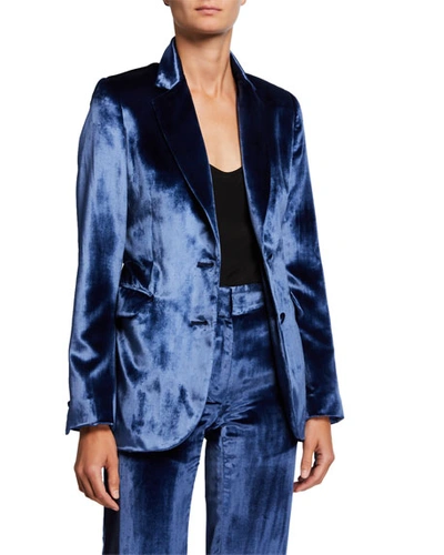 Sies Marjan Velvet Blazer Jacket In Jade