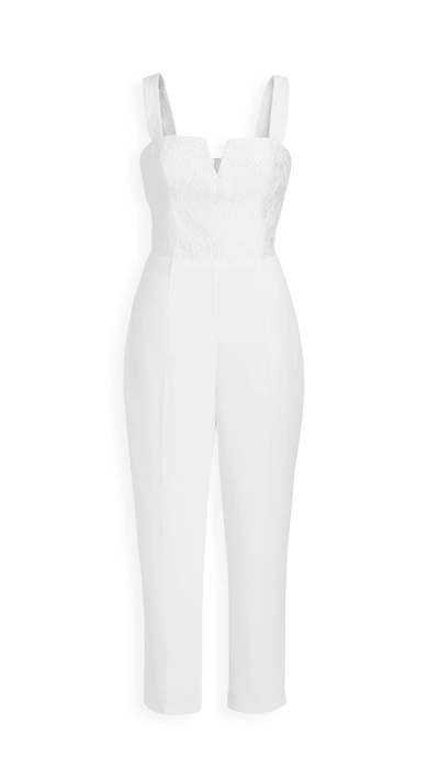 Amanda Uprichard Nia Straight-leg Jumpsuit In White Combo