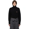 Loewe Anagram-embroidered Roll-neck Wool Sweater In Black