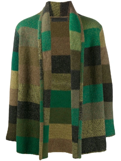 The Elder Statesman Italy Striped Cashmere Cardigan In Green