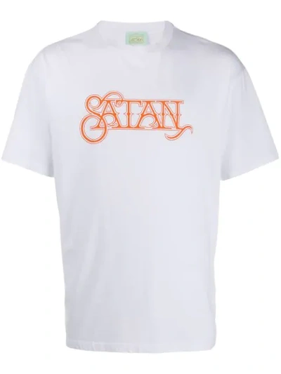 Aries Satan-print Cotton T-shirt In White