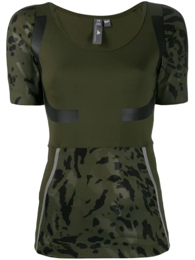 Adidas By Stella Mccartney Climalite Bodycon Jersey T-shirt In Green