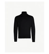 Sandro Turtleneck Fine-knit Wool Jumper In Black