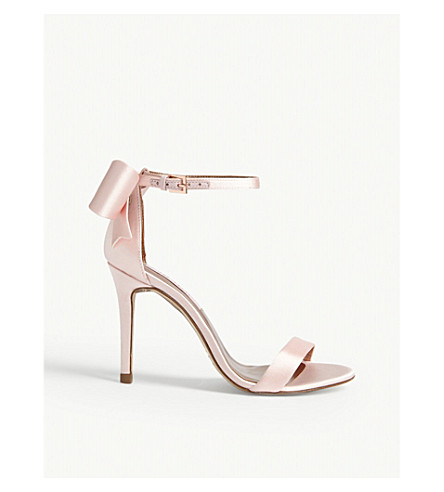 Ted Baker Bowtifl Bow Heeled Satin Sandals In Pl Pink Modesens