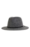 Brixton Wesley Wool Fedora In Heather Grey