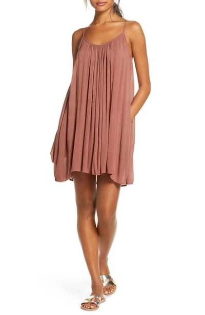 Elan Cover-up Slipdress In Cognac