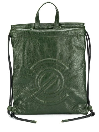 Zanellato Logo Embossed Backpack In Green