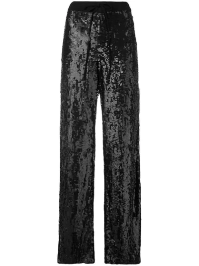 P.a.r.o.s.h Black Sequin Embellished Trousers