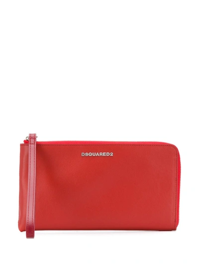 Dsquared2 Dsquared Logo Zipped Wallet In Orange