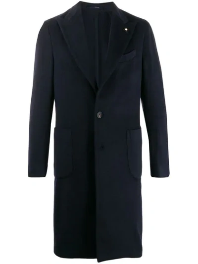 Lardini Single Breasted Coat In Blue