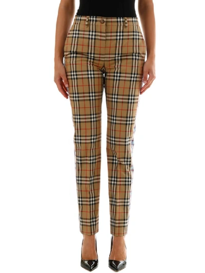 Burberry Vintage Check Trousers In Beige