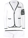 Thom Browne 4-bar Loopback Jersey Suit In White