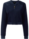 Juicy Couture Velvet Cropped Jacket In Blue