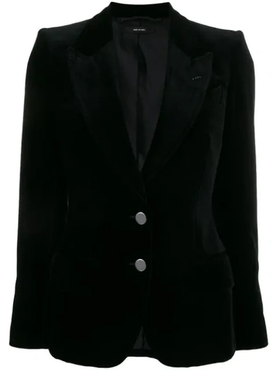 Tom Ford Velvet Two-button Blazer In Black
