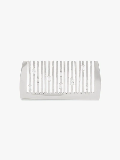 Yvmin Crystal-embellished Comb Hair Slide In Silver