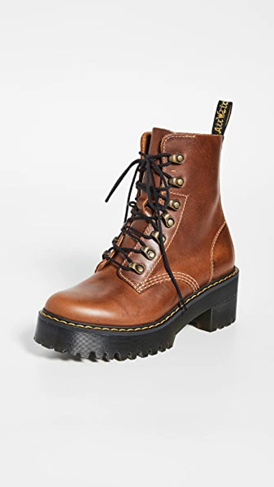 Dr. Martens Leona Hiker Boots In Butterscotch