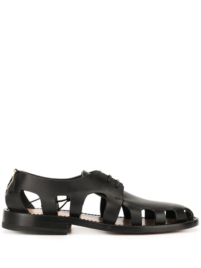 Bottega Veneta Lace-up Derby Shoes In Black
