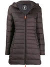Save The Duck Quilted Zip-front Jacket In Grey