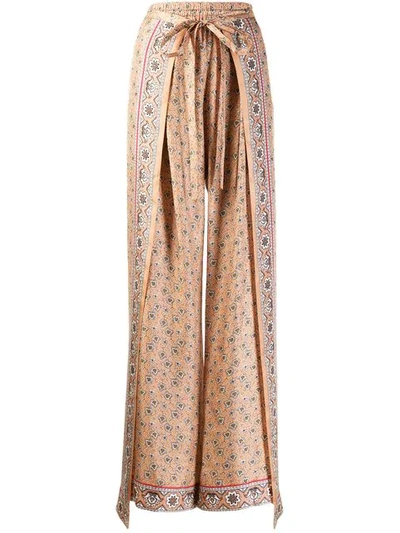 Chloé Bandanna Print Palazzo Trousers In Neutrals