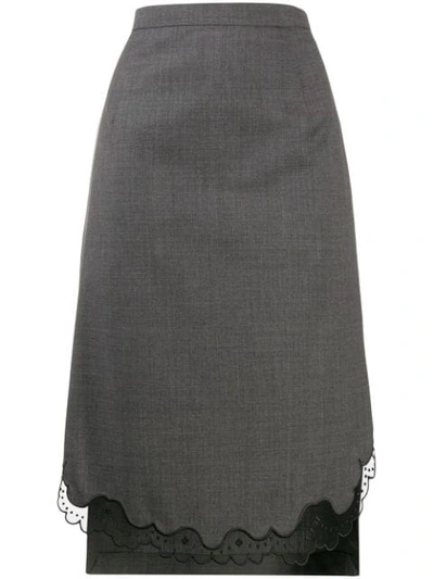 N°21 Tailored Step Hem Skirt In Grey
