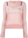 N°21 Bow Detail Ruched Blouse In Pink