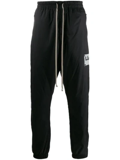 Rick Owens Embroidered Track Pants In Black