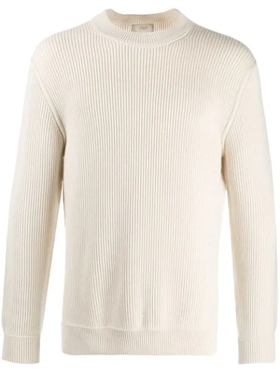 Maison Flaneur Ribbed Jumper In Neutrals