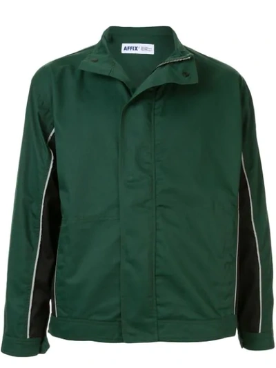Affix Contrasting Stripe Lightweight Jacket In Green