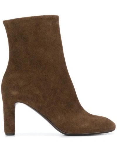 Del Carlo Smooth Ankle Boots In Brown