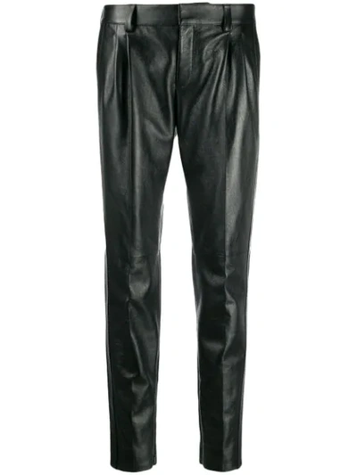Saint Laurent Mid-high Tapered Trousers In Black