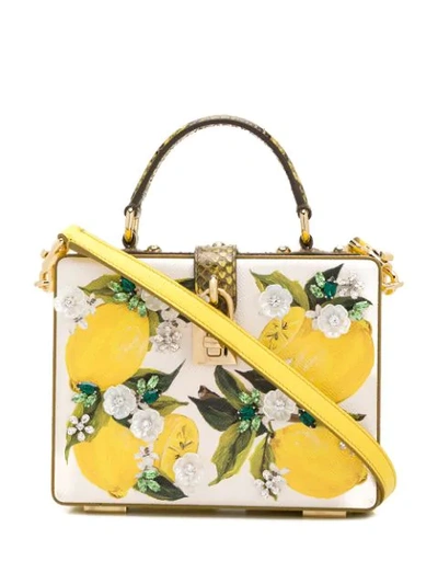 Dolce & Gabbana Hand-painted Dolce Box Bag In Gelb