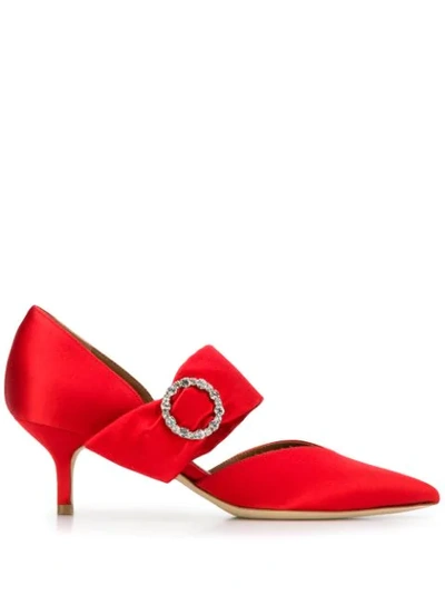 Malone Souliers Maite Crystal-buckle Mules In Red