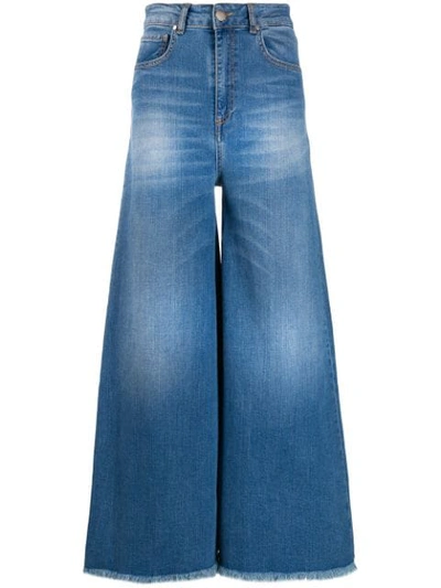 Federica Tosi Faded Wide-leg Jeans In Blue