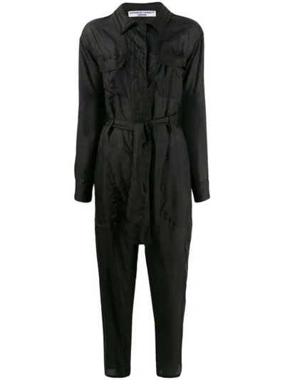 Katharine Hamnett Eleanor Silk Boiler Suit In Black