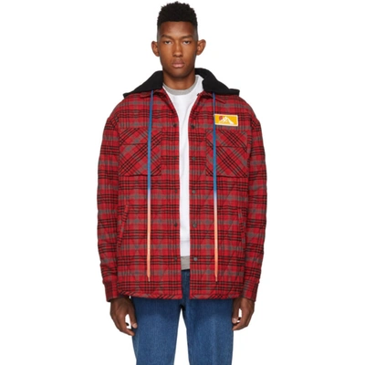 Off white top plaid hooded jacket
