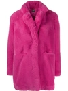 Apparis Faux Fur Coat In Fucshia