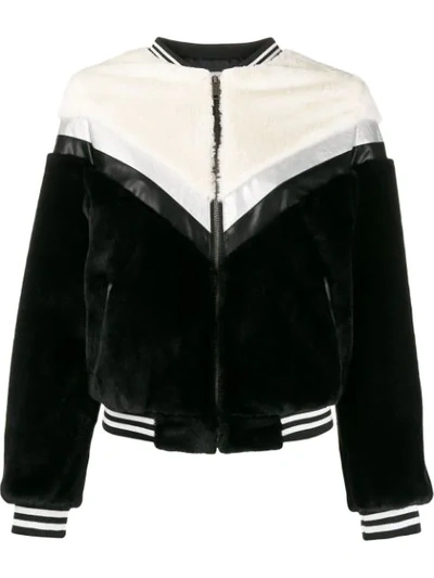 Apparis Florence Panelled Bomber Jacket In Black