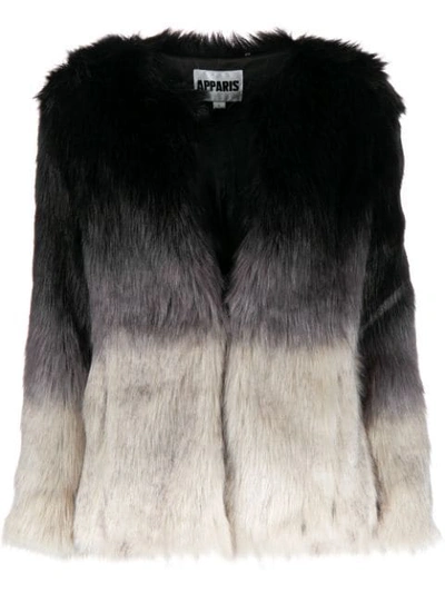 Apparis Tonal Faux Fur Jacket In Black