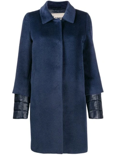 Herno Padded Wool Coat In Blue