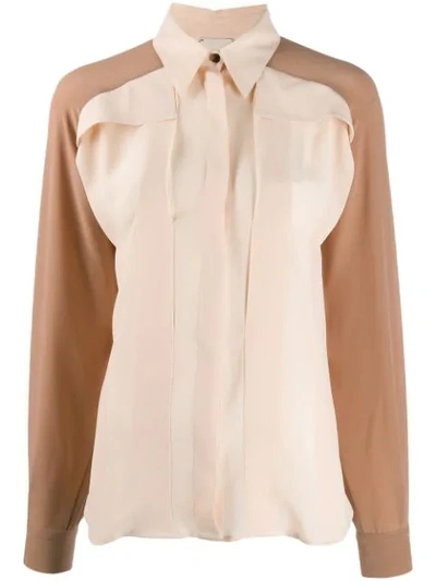 Alysi Long-sleeved Two-tone Shirt In Neutrals