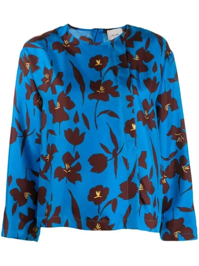 Alysi Loose-fit Floral Blouse In Azzurro